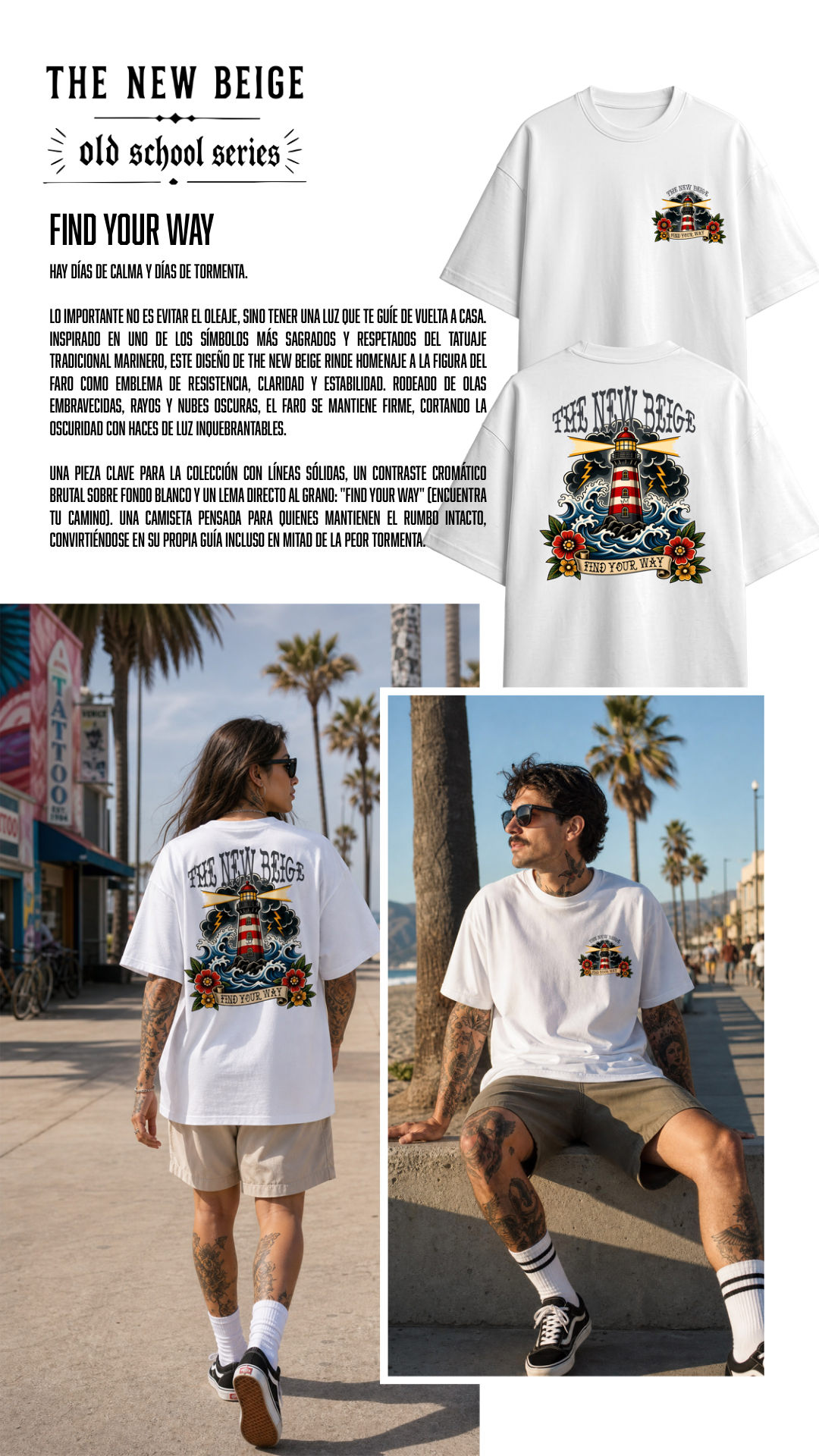 Camiseta Find Your Way — Old School Series de The New Beige